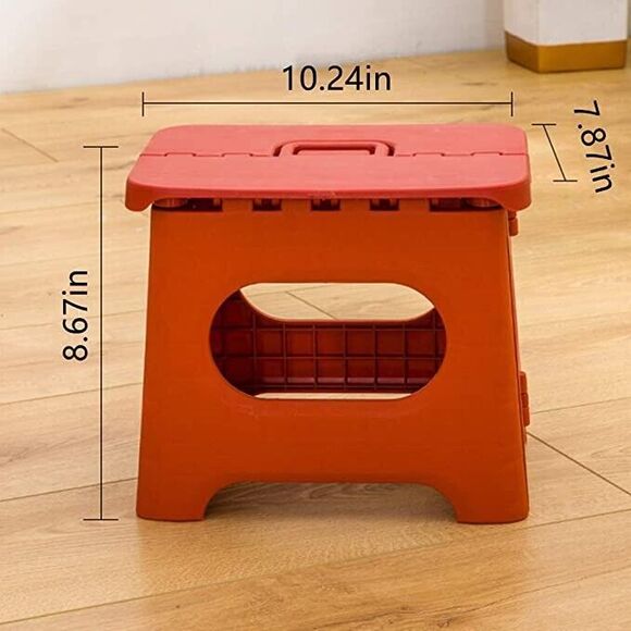 Kids' Step Stools,Folding Step Stool with Handle Portable Collapsible Red - Picture 1 of 3